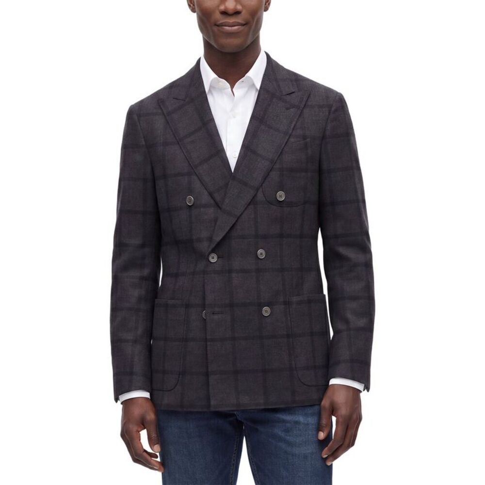 Corneliani Mens  Cc Collection Academy Soft Windowpane Wool & Mohair-Blend